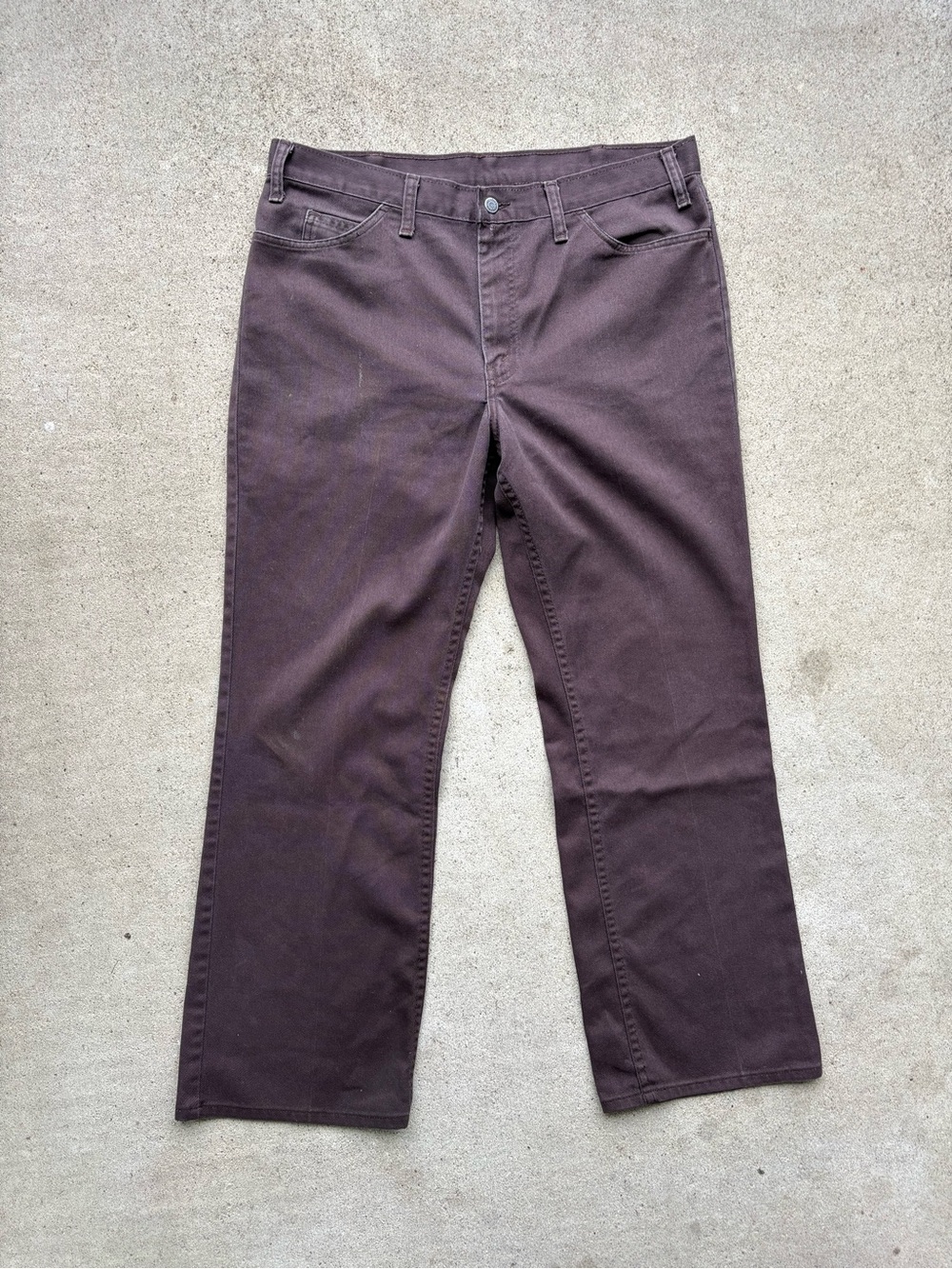 Vintage GWG Craftmaster Cotton Twill Work Pants Brown Wide Leg Mens 36x29 Baggy